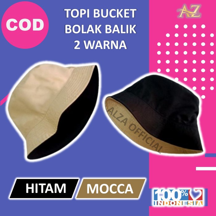 Jual Topi Bucket Hat Korea Pantai Keren Aksesoris Wanita Pria Bolak