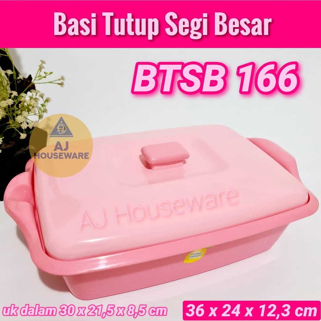 Jual BTSB 166 MANGKOK TUTUP BASI TUTUP SEGI BESAR PINK GOLDEN LEMON