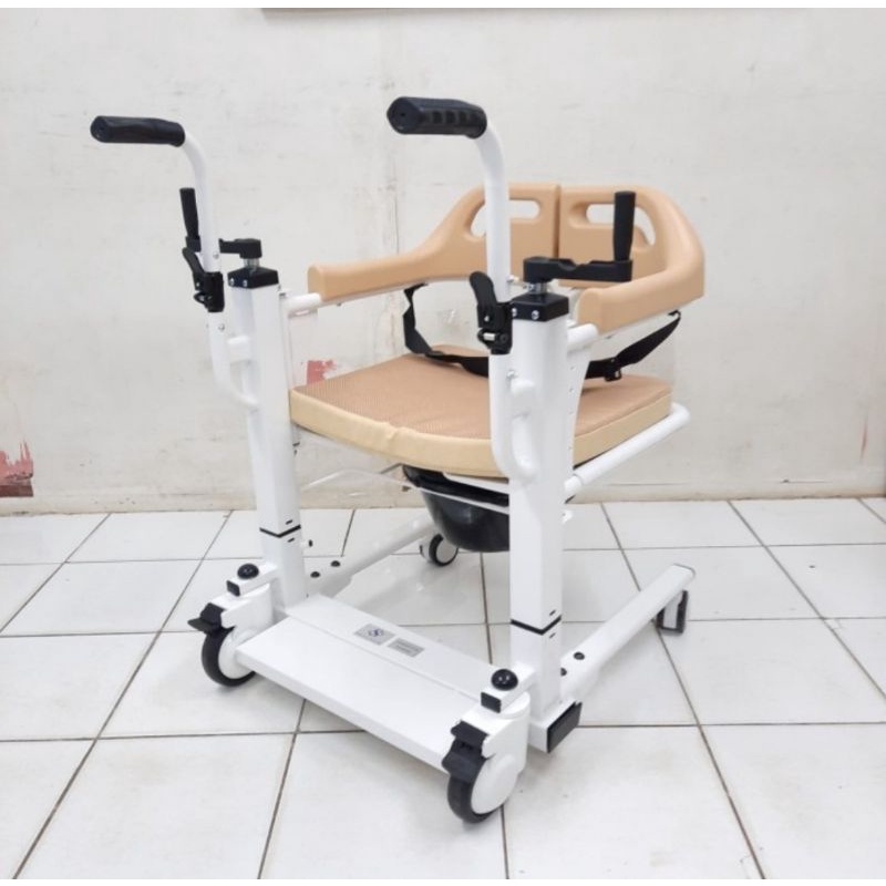 Jual Kursi Roda Transfer Pasien Commode Chair Hidrolik Merk Sella