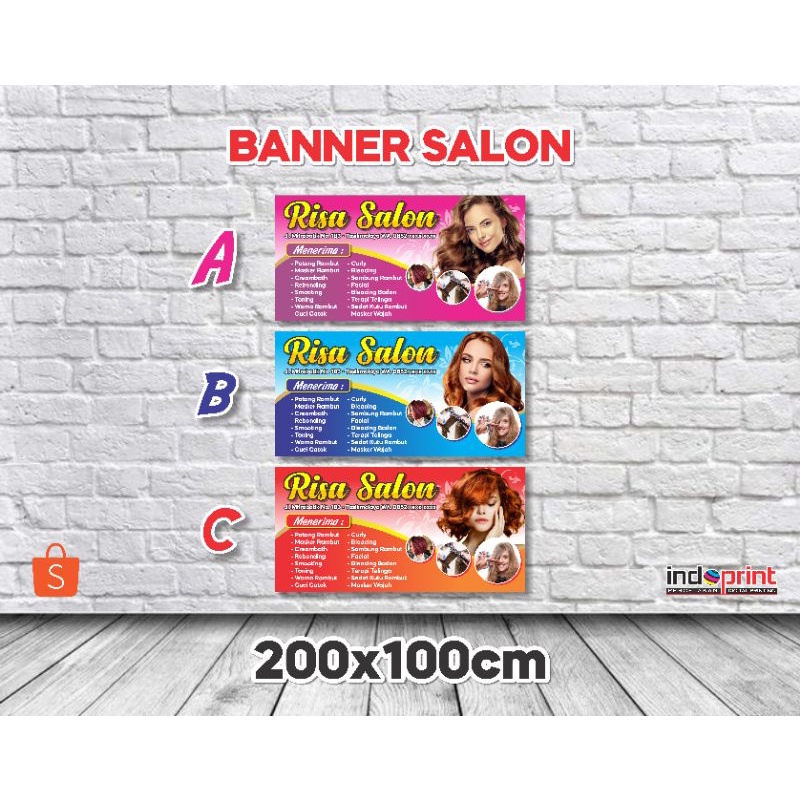 Jual Spanduk Banner Salon X Meter Shopee Indonesia