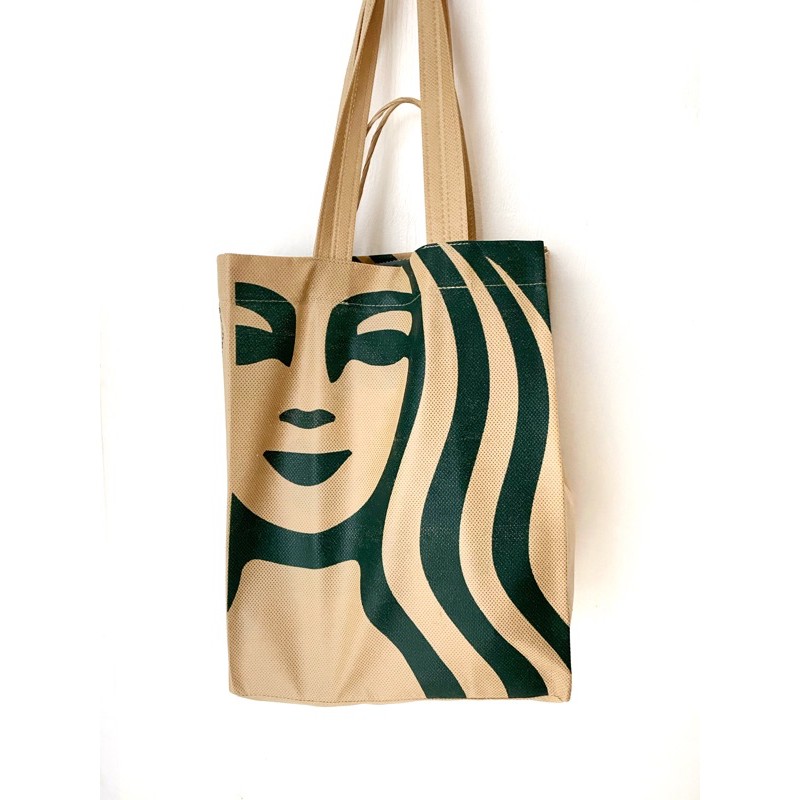 Jual Tas Spunbond Starbucks Reusable Spunbond Bag Tote Bag Shopee