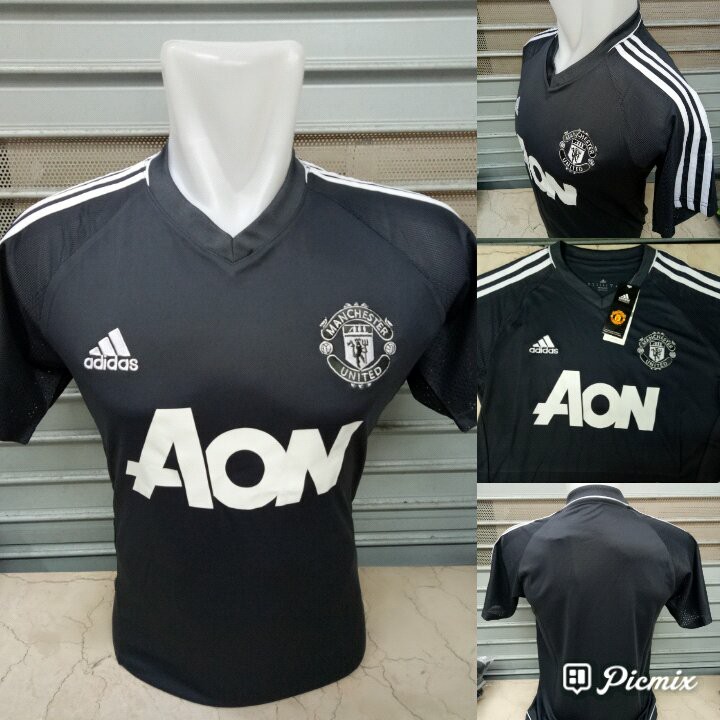 Jual JERSEY MANCHESTER UNITED MU TRAINING BLACK HITAM 2017 2018 GRADE