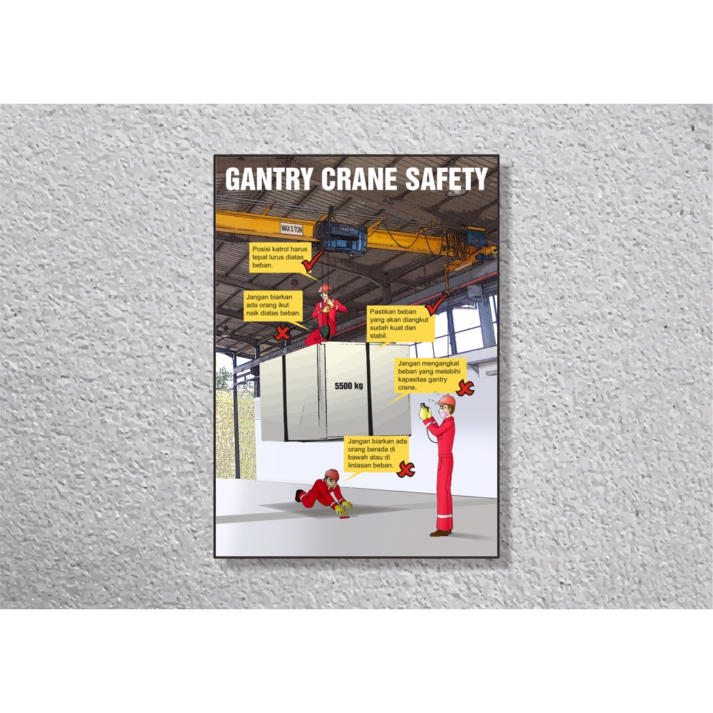 Jual SP063 Poster K3 Safety A2 Pigura Gantry Crane Safety Shopee