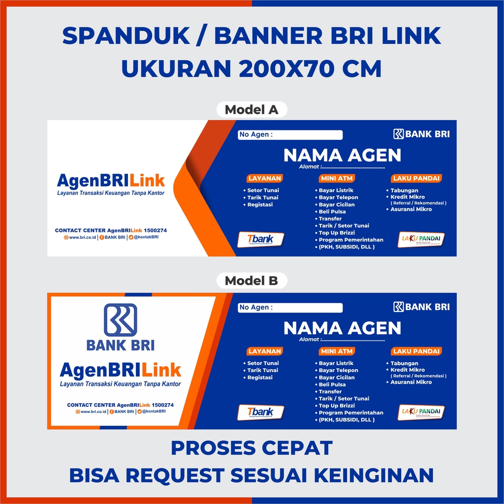 Jual BANNER AGEN BRILINK UKURAN 200X70 CM BANNER Shopee Indonesia