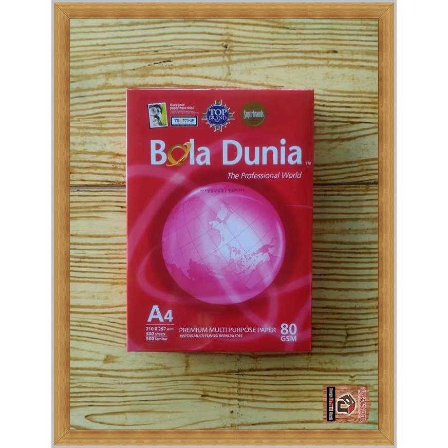 Jual HVS PUTIH A4 80gsm BOLA DUNIA 500L 1 RIM Shopee Indonesia