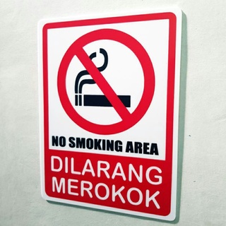 Jual Akrilic Sign Label No Smoking Area Dilarang Merokok Shopee Indonesia