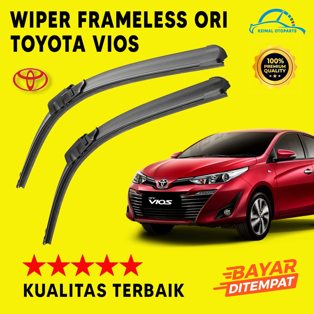 Jual Cod Wiper Frameless Vios Set Kiri Dan Kanan Wiper Tanpa