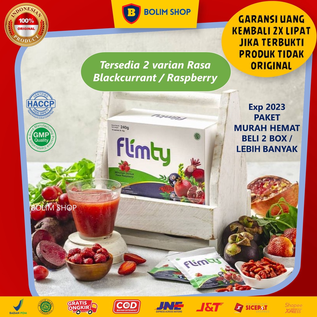 Jual 7 Sachet 1 Box Flimty Fiber Antidioksidan Rasa Blackcurrant