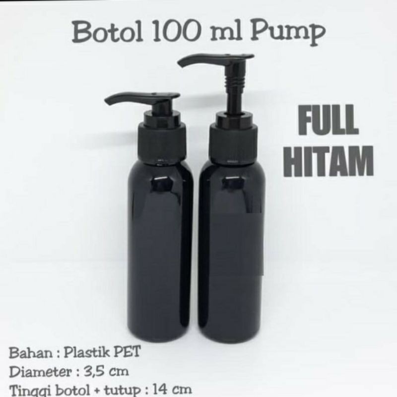 Jual BOTOL PLASTIK PUMP 100 ML BLACK Shopee Indonesia