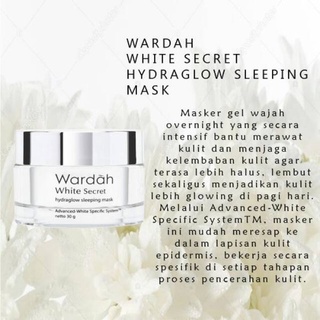 Jual Wardah White Secret Hydraglow Sleeping Mask G Shopee Indonesia