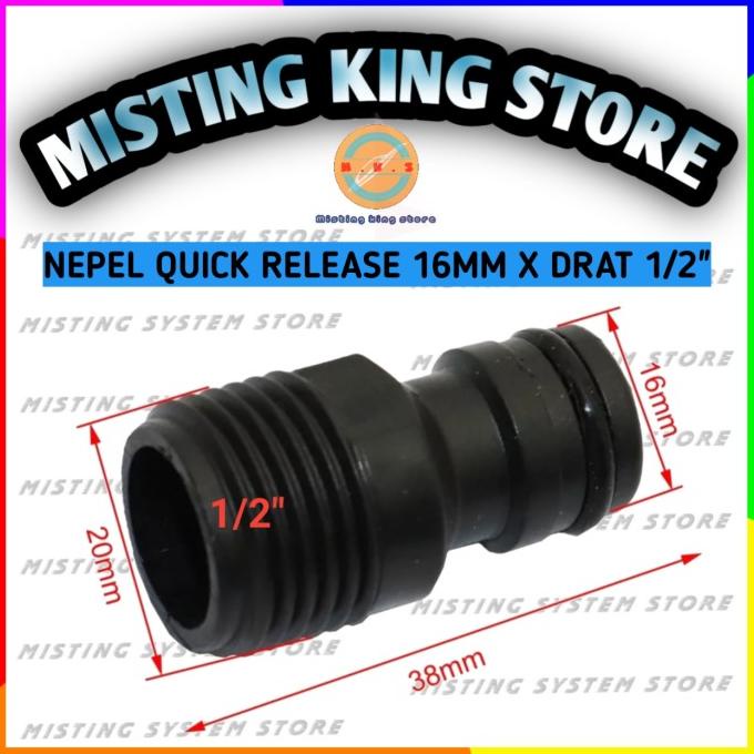 Jual TAP ADAPTER NEPEL QUICK RELEASE 16MM FITTING DRAT LUAR