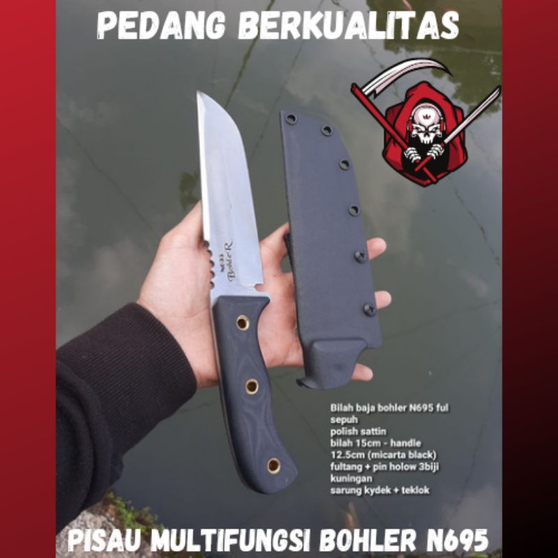 Jual PISAU MULTIFUNGSI FILLET SKINER BAJA BOHLER N695 FULLTANK KUALITAS