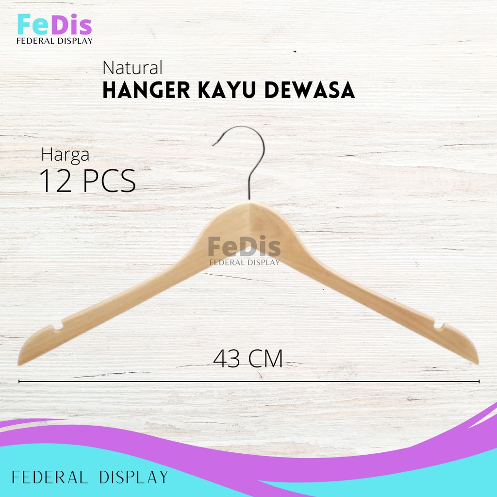 Jual HANGER KAYU DEWASA PER PCS Shopee Indonesia