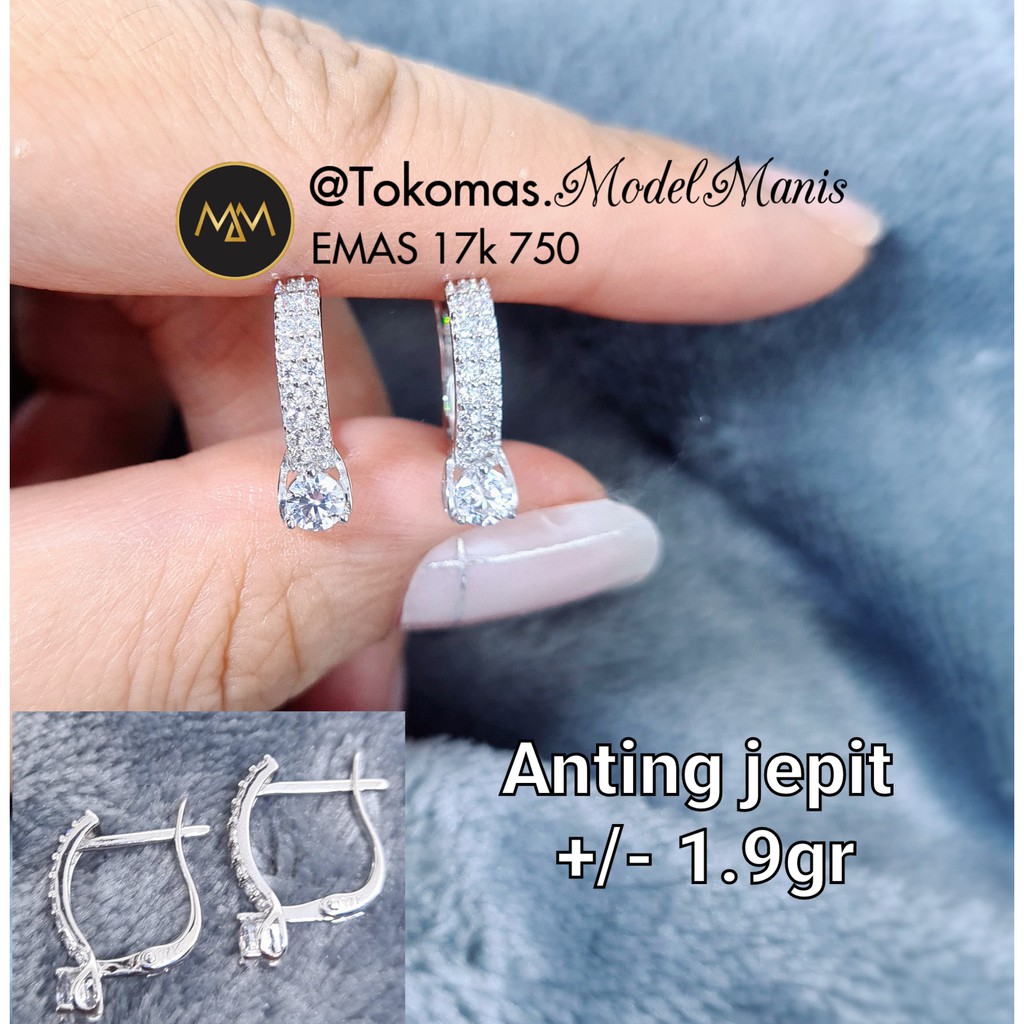 Jual Anting Jepit Diamond Looks Emas Putih Kadar K Indonesia