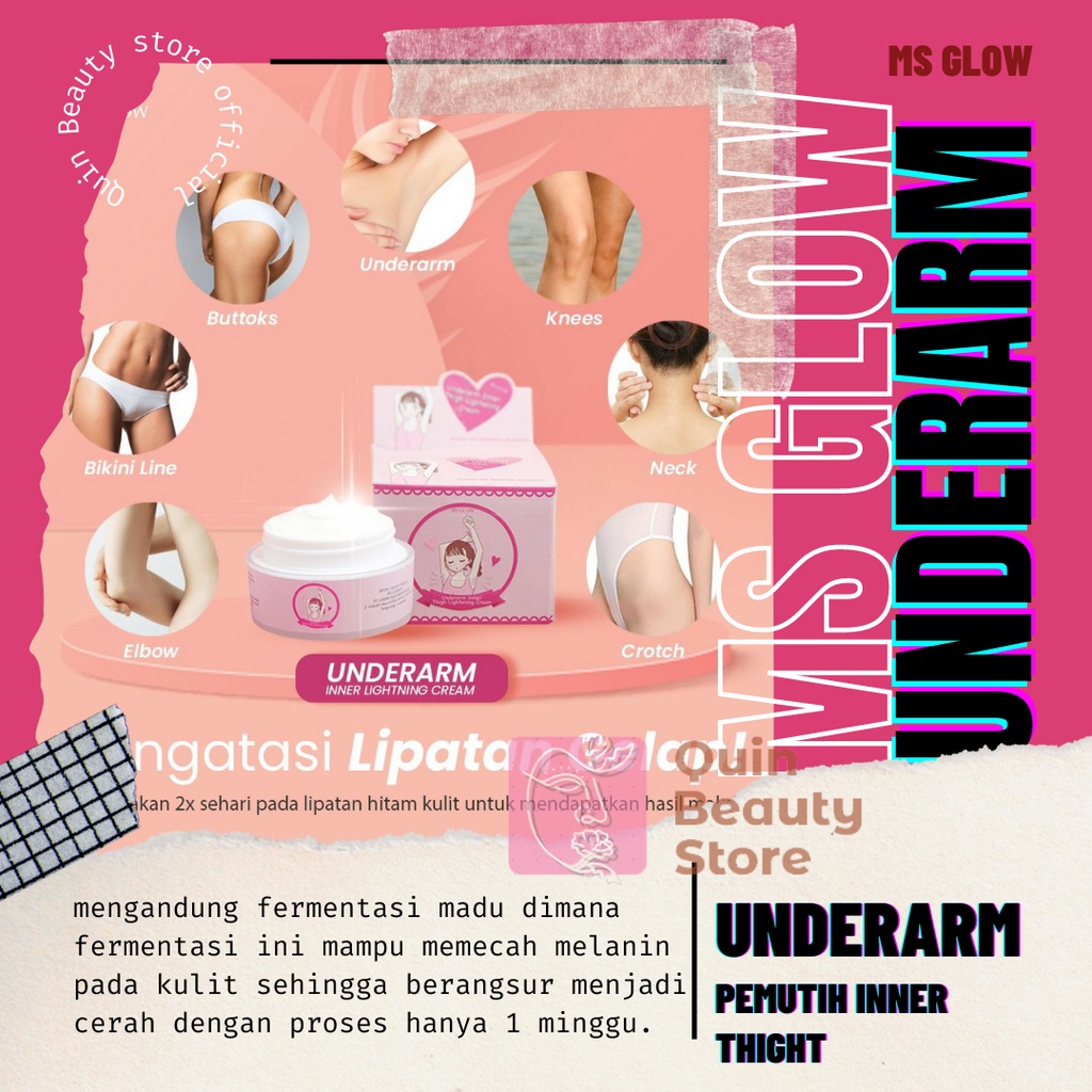 Jual MS GLOW UNDERARM INNER TIGHT BRIGHTENING UNDERARM CREAM MS