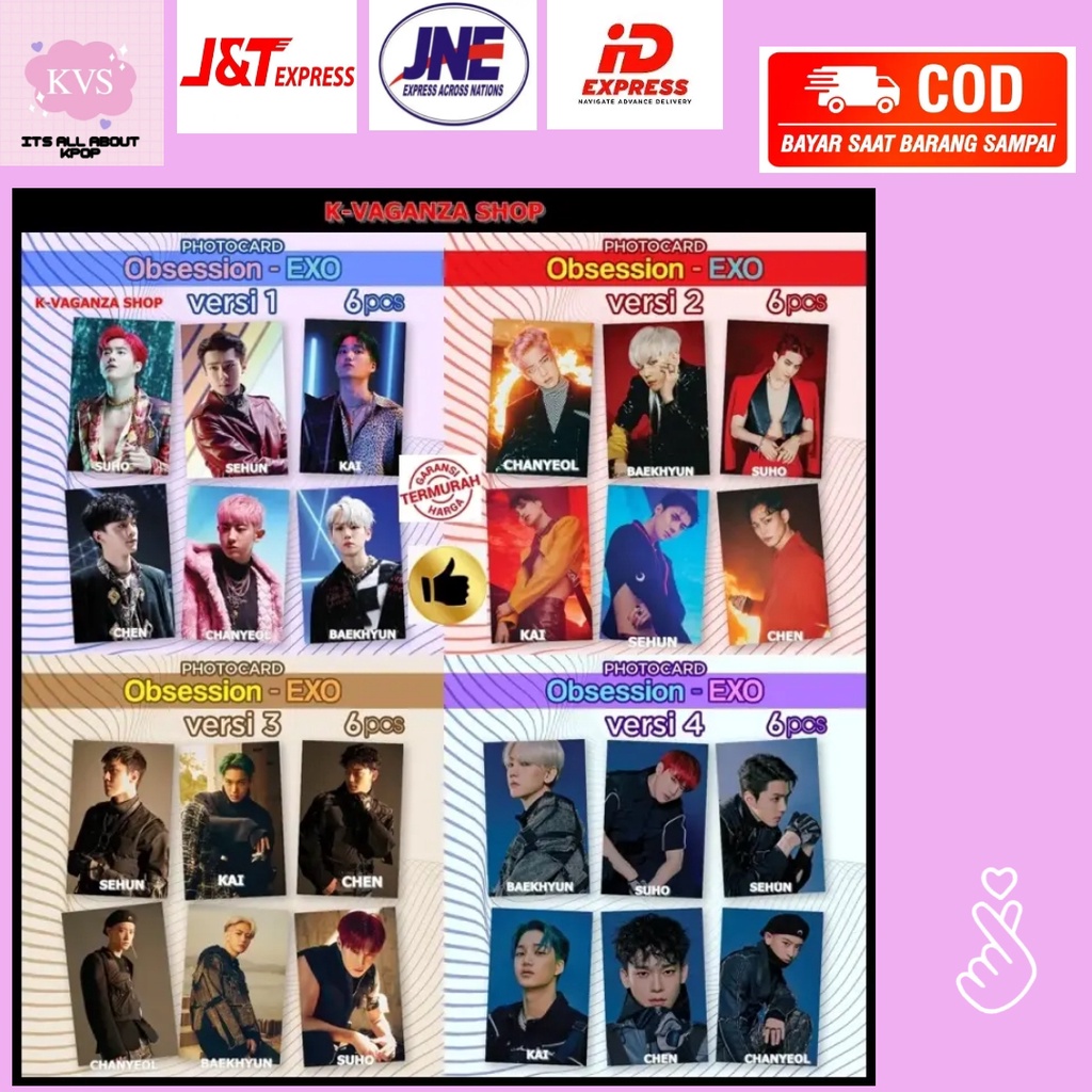 Jual Photocard Exo Pc Exo Obsession Unofficial Art Carton Tebal 4 Versi