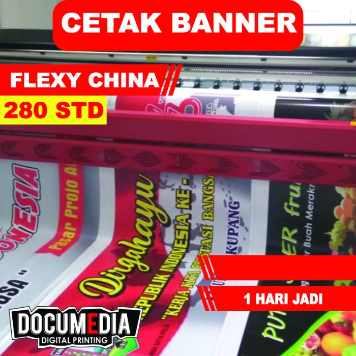 Jual Cetak Print Spanduk Banner Flexy 280 Standard 280 Standart