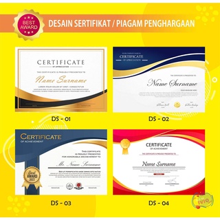 Jual Desain Sertifikat Certificate Piagam Penghargaan Shopee