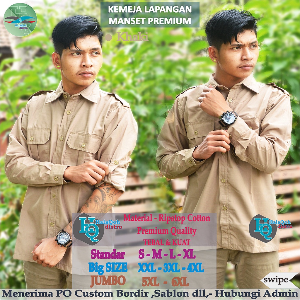 Jual Kemeja Dinas Lapangan Pdl Warna Khaki Kemeja Outdoor Lengan