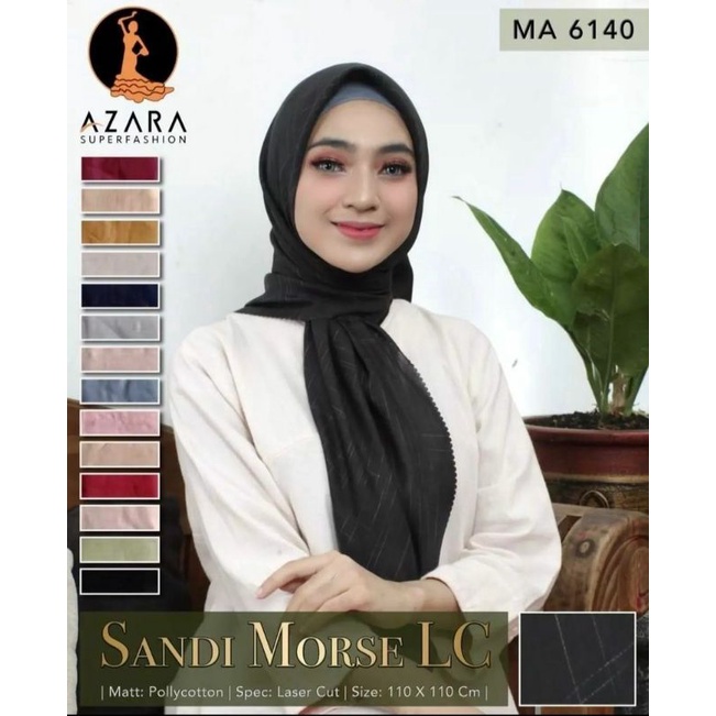 Jual Hijab Segiempat Voal Waffle Laser Cut Sandi Morse Lc By Azara