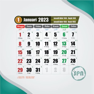 Jual Spn Center Kalender Lengkap Masehi Hijriyah Jawa Colorfull