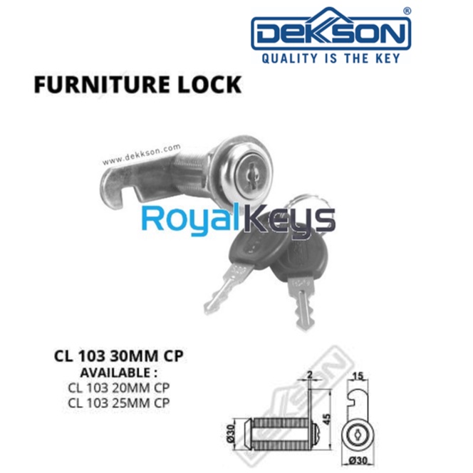 Jual Kunci Loker Laci Lemari Cam Lock Dekson Dekkson Cl Cp Shopee