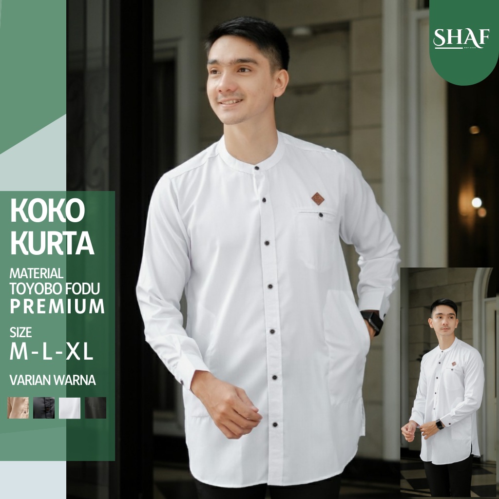 Jual Baju Kemeja Koko Kurta Pria Lengan Panjang Atasan Muslim Pria