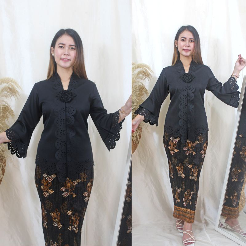 Jual Kebaya Size Besar Encim Modern Lengan Terompet Murah Katun Full