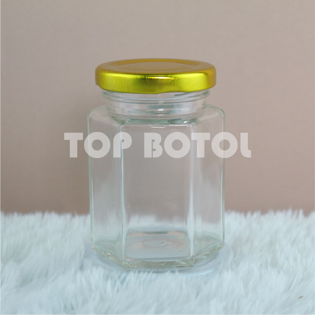 Jual Harga Per 12pcs Jar Kaca Hexagonal 200ml Toples Kaca Hexagonal