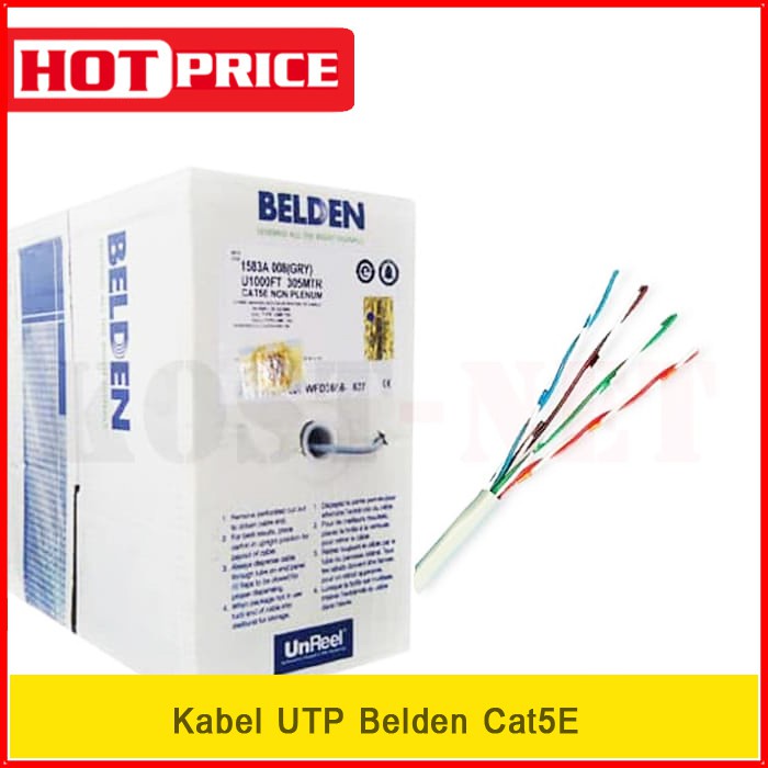 Jual Kabel UTP Belden Eceran Jaringan LAN Cat5E Original USA Meteran