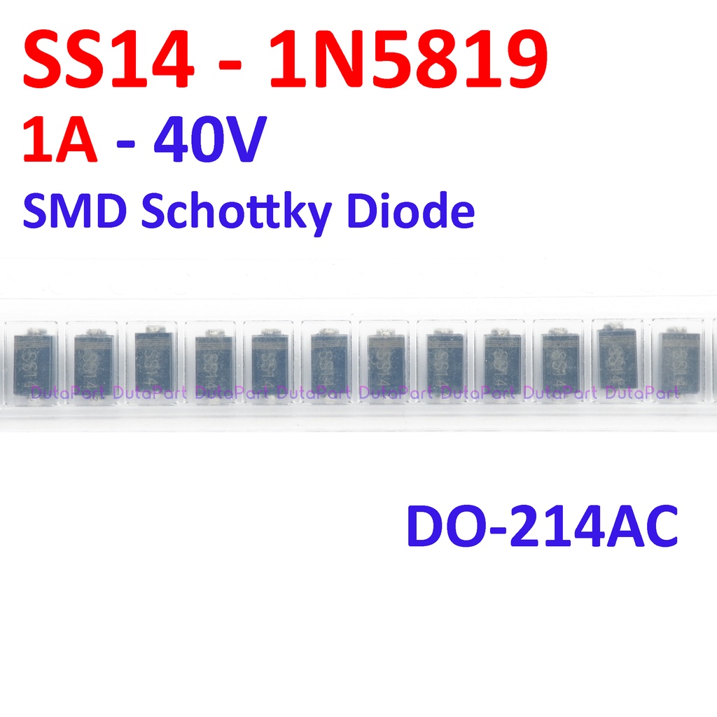 Jual SS14 1N5819 IN5819 1A 40V SMD Schottky Diode Dioda 5819 SS 14 DO