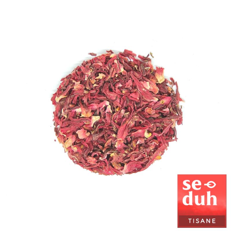 Jual Teh Bunga Rosella Merah Serpih Cacah Red Roselle Flower Flakes 1