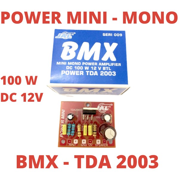 Jual KIT POWER AMPLI MINI BMX 100WATT DC 12V TDA 2003 MONO AMPLIFIER