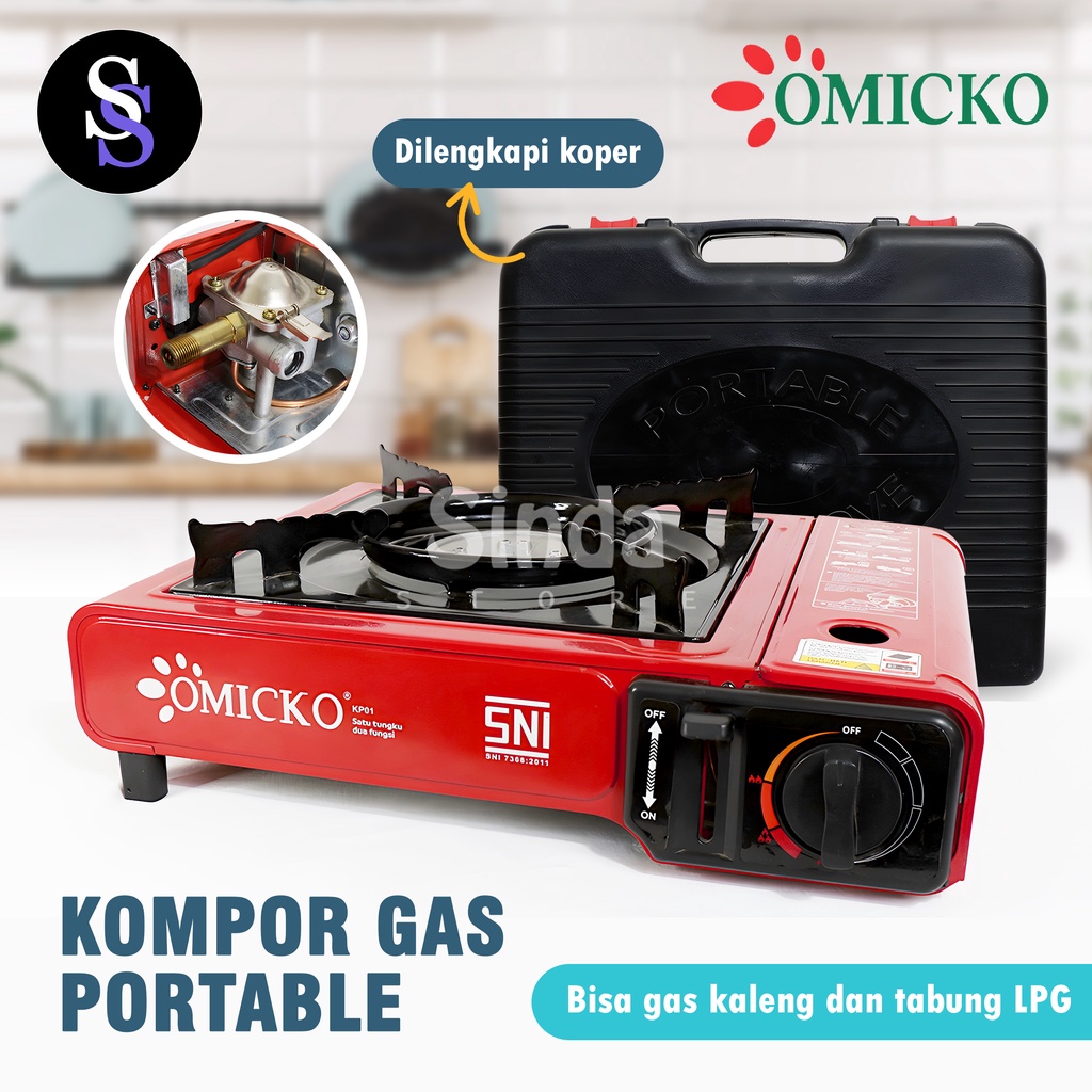 Jual KOMPOR PORTABLE MERK OMICKO GAS KALENG FULL COLOR Shopee Indonesia