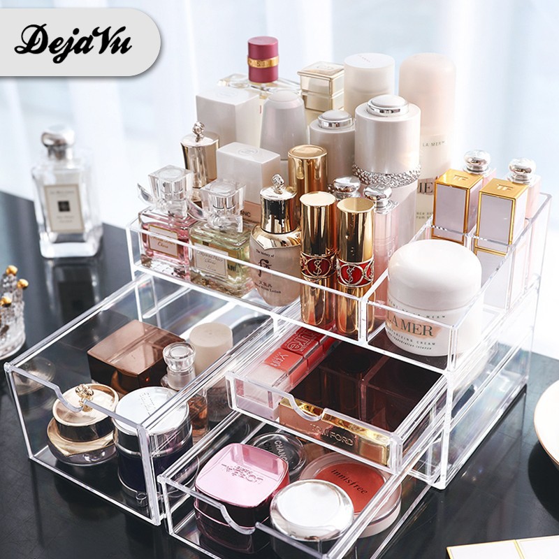 Dejavu Kotak Make Up Acrylic Rak Kosmetik Organizer Rak Serbaguna