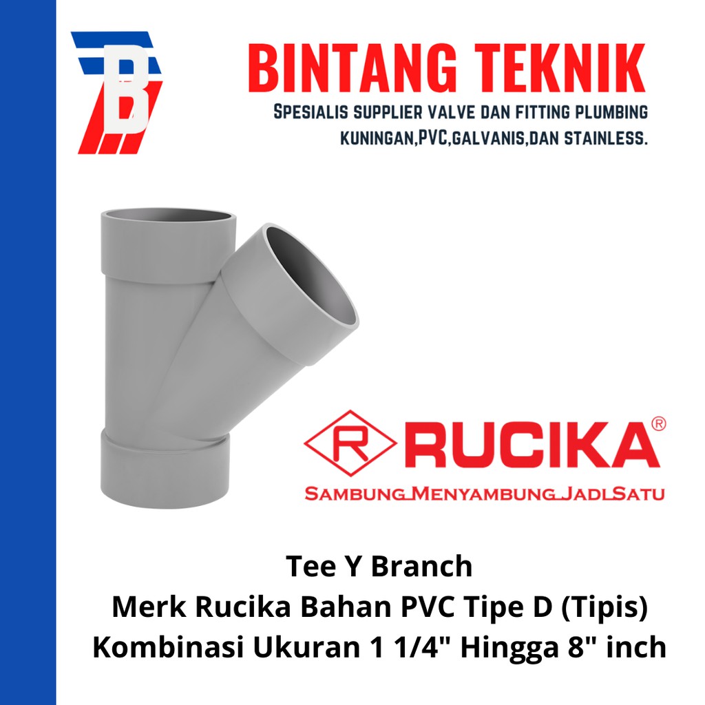 Jual Vlok Tee Y Branch Pvc Rucika X D Tipis Shopee