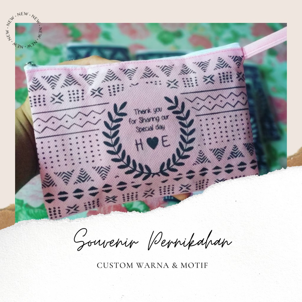 Jual Souvenir Pernikahan Pouch Dompet Wedding Nikah Unik Murah Free