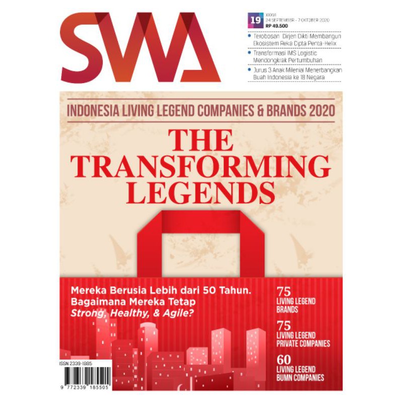 Jual Majalah SWA Edisi 19 2020 The Transforming Legends Shopee Indonesia