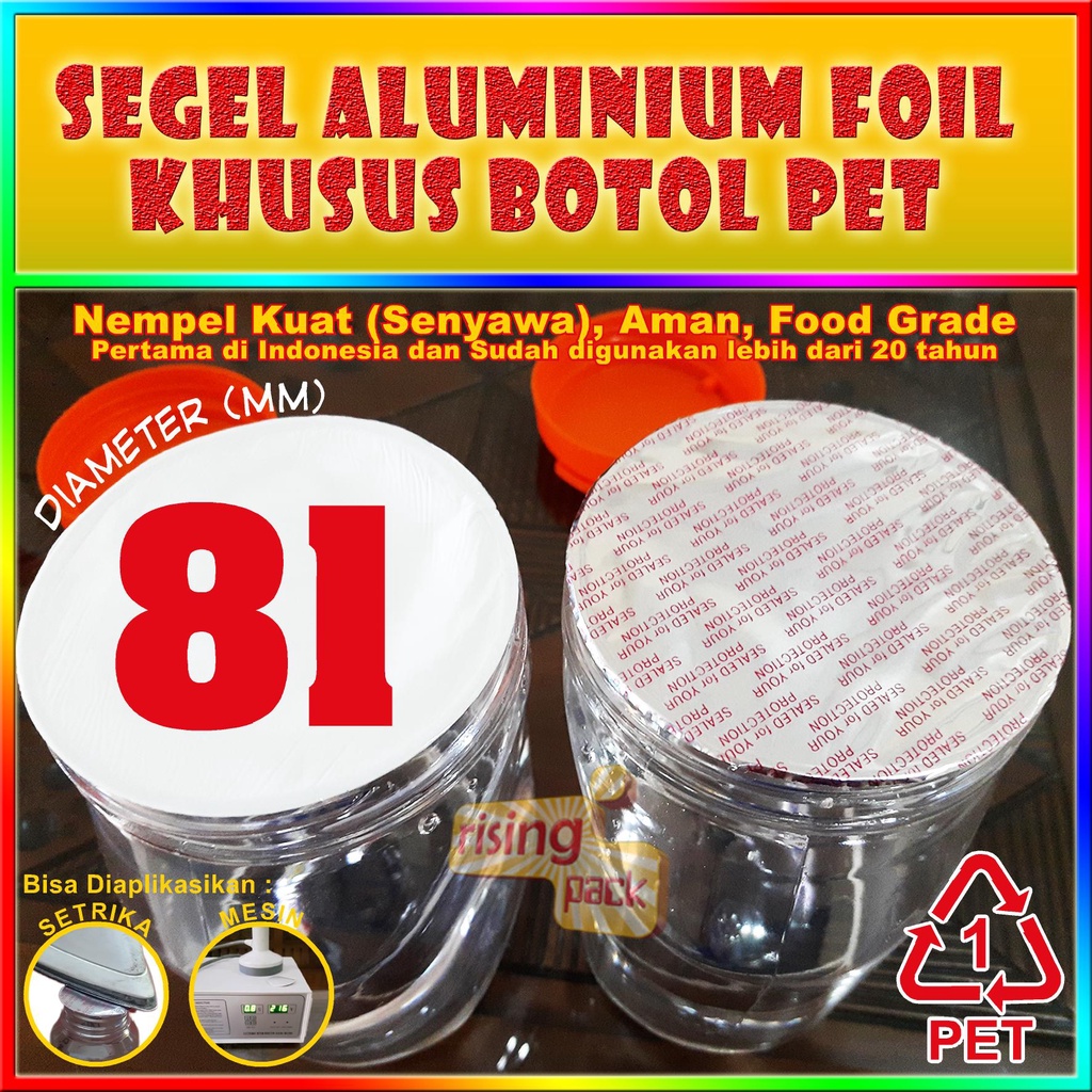 Jual Seal Segel Aluminium Foil Botol Pet Diameter Mm Isi Pcs