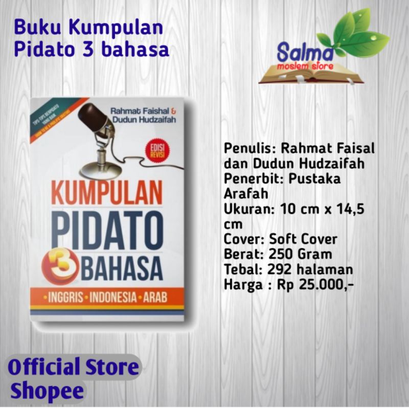 Jual Buku Kumpulan Pidato Bahasa Pustaka Arafah Shopee Indonesia