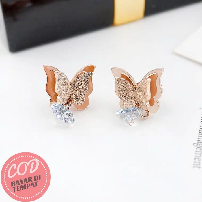 Jual Bayar Di Tempat Anting Wanita Model Kupu Kupu Cantik Gaya Korea