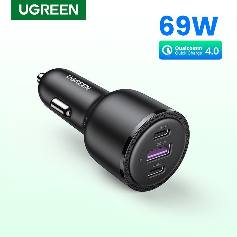 Jual UGREEN 65W Car Charger USB Type C Dual Port PD QC Fast Charging