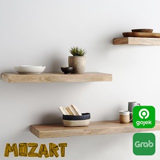 Floating Shelf Natural Ambalan Rak Dinding Kayu Jati Belanda Shopee