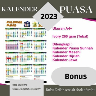 Jual CUSTOM Kalender Puasa 2023 Souvenir Kalender Dinding Ukuran A4