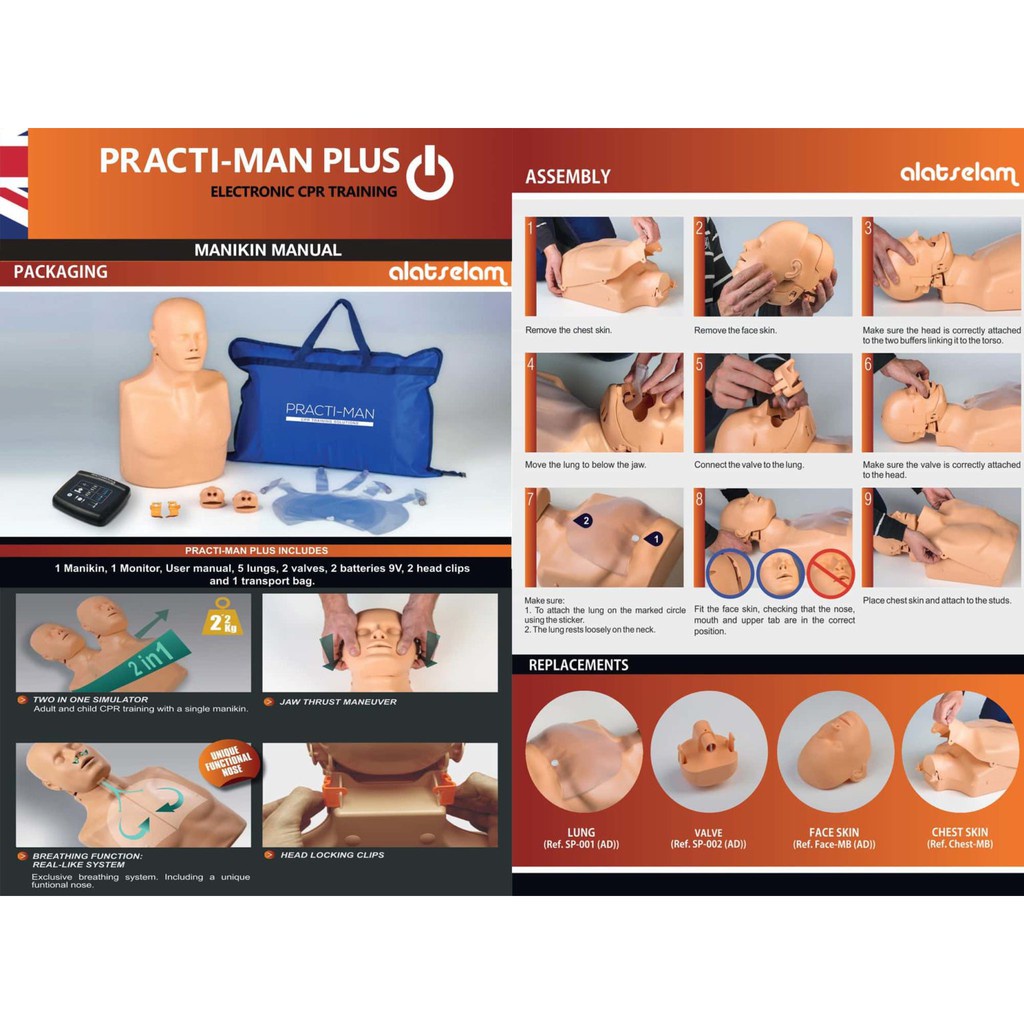 Jual PRACTI MAN PLUS CPR Training Manikin NOT PRESTAN MANIKIN MADE IN