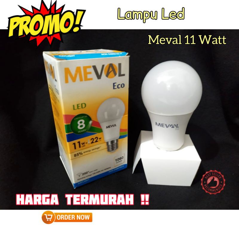 Jual Lampu Led Meval Eco Bulb Watt Putih Bohlam Led Bulb W Warm