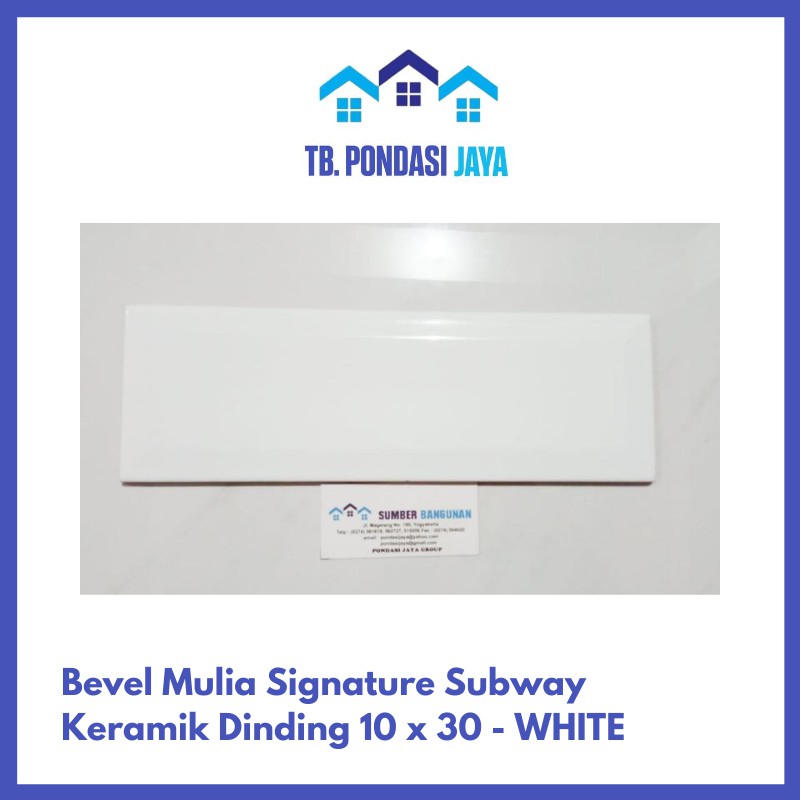 Jual Keramik Bata Putih Bevel Mulia Signature Subway Keramik Dinding