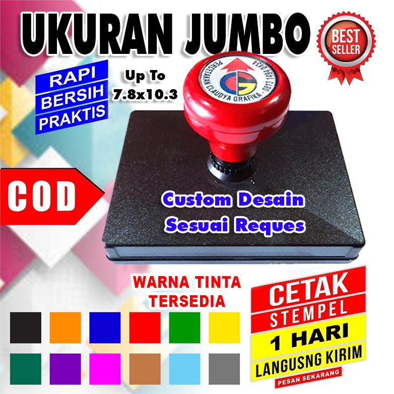 Stempel Jumbo Stempel Kardus Stempel Besar Custom 1 Warna