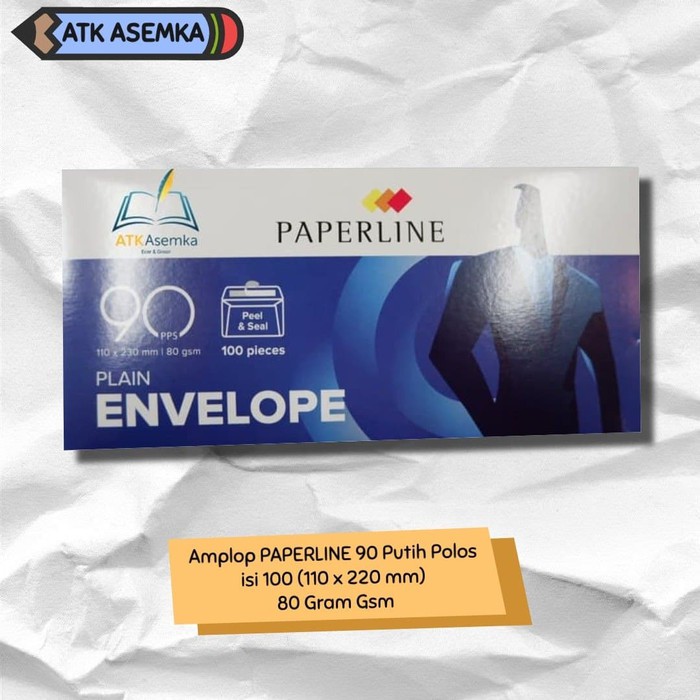 Jual Amplop PAPERLINE 90 Putih Polos Isi 100 110 X 220 Mm 80 Gram Gsm