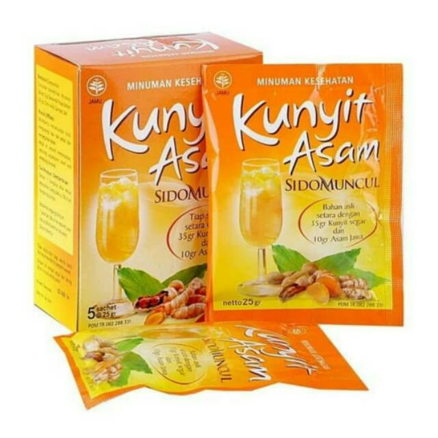 Jual Minuman Kesehatan Jamu Kunyit Asem Sido Muncul 1 Box 5 Sachet